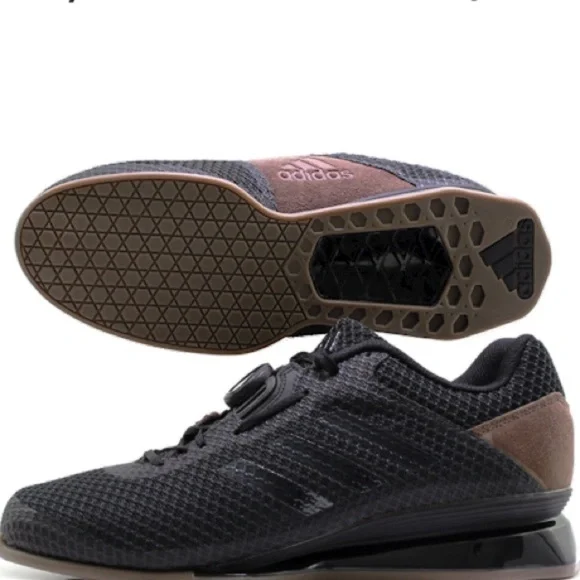 adidas Leistung 16 II BOA Weightlifting Shoes Sz 11 Black Suede Gym CrossFit - Picture 16 of 16